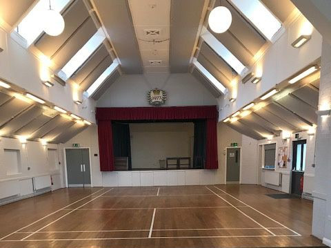 Hall facilities include badminton court and fully equiped kitchen.